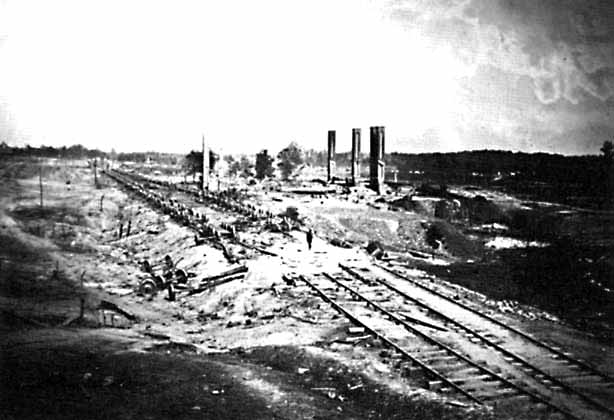 Destruction of Hood's Ordnance Train Near Atlanta, Georgia, 1864.