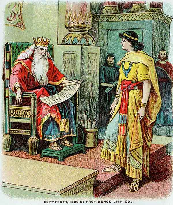 King David Gives the Temple Plans to Solomon.
