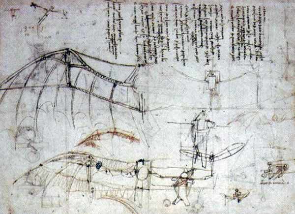 Leonardo produced several designs for flying machines.
