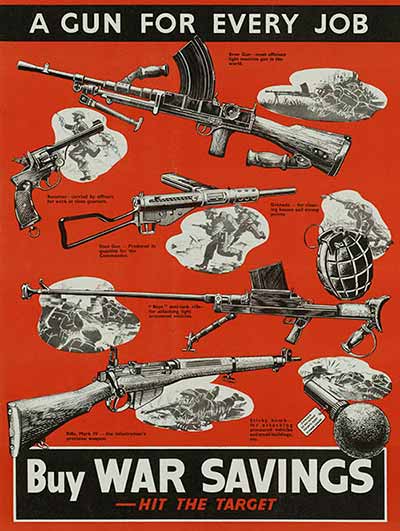 A Gun For Every Job - Buy War Savings - Hit the Target; Circa 1944.