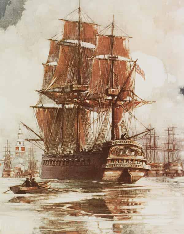 USS Alfred  (1775-1778). 24 Gun Ship. Port Stern Quarter. Alfred (Formerly the Black Prince) Commissioned in 1775. Lieutenant John Paul Jones Commander.