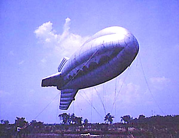 US Marines landing a barrage balloon at Parris Island, S.C. May, 1942.